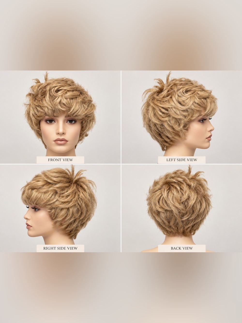 100% Human Hair Short Blonde Wig
